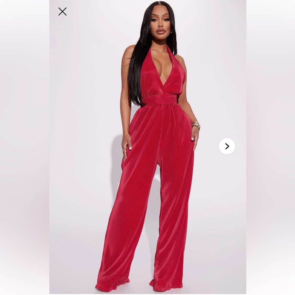 Fashion Nova Red Jumpsuit